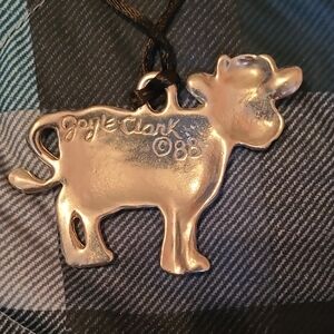Silver Cow Pendant Necklace